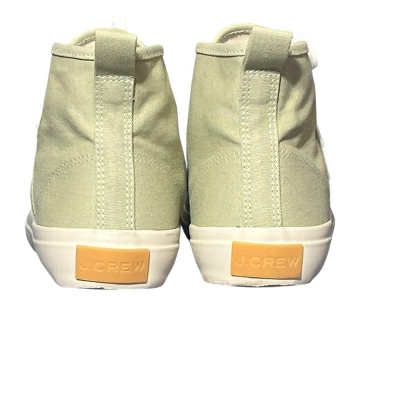 J Crew Hi-Top Canvas Lace-up Sneaker Women’s Sz 8 Pistachio Basketball Skater - Picture 4 of 5